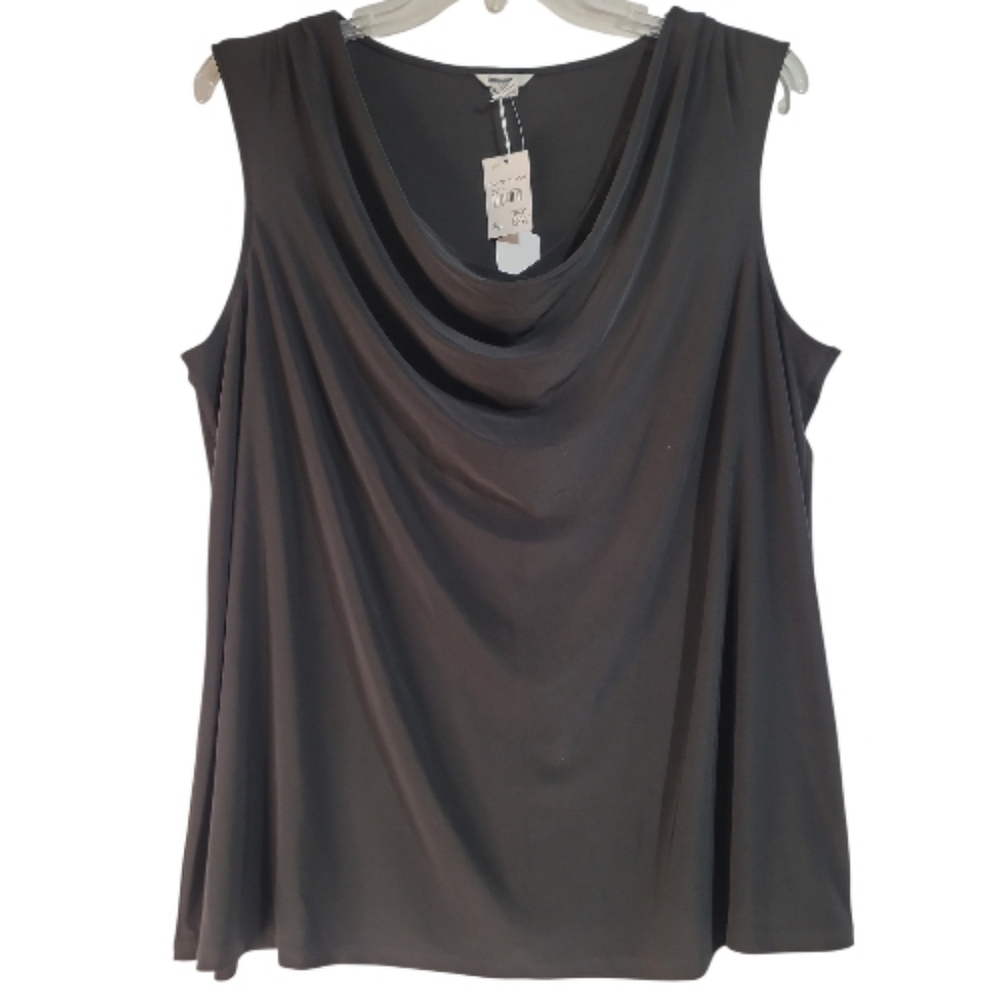 Cato Chic Top Black Sleeveless Cowl Neck with tags stretch